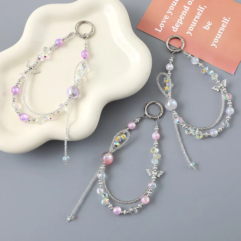 1 Piece Elegant Lady Butterfly Plastic Resin Bag Pendant Mobile Phone Chain display picture 1
