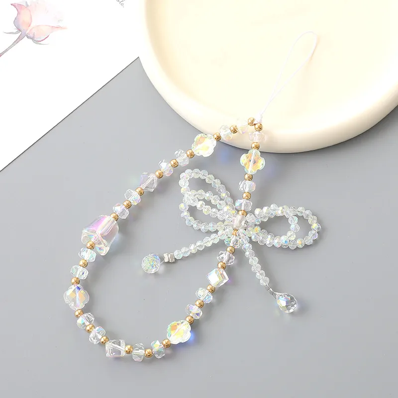 1 Piece Elegant Lady Butterfly Beaded Beaded Bag Pendant Mobile Phone Chain display picture 5