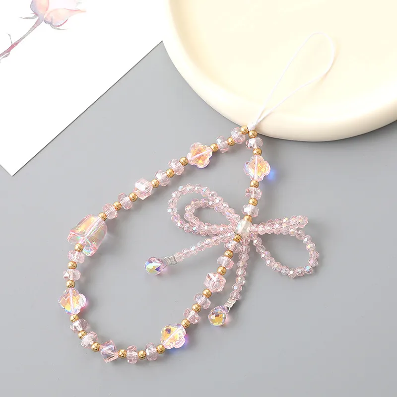 1 Piece Elegant Lady Butterfly Beaded Beaded Bag Pendant Mobile Phone Chain display picture 4