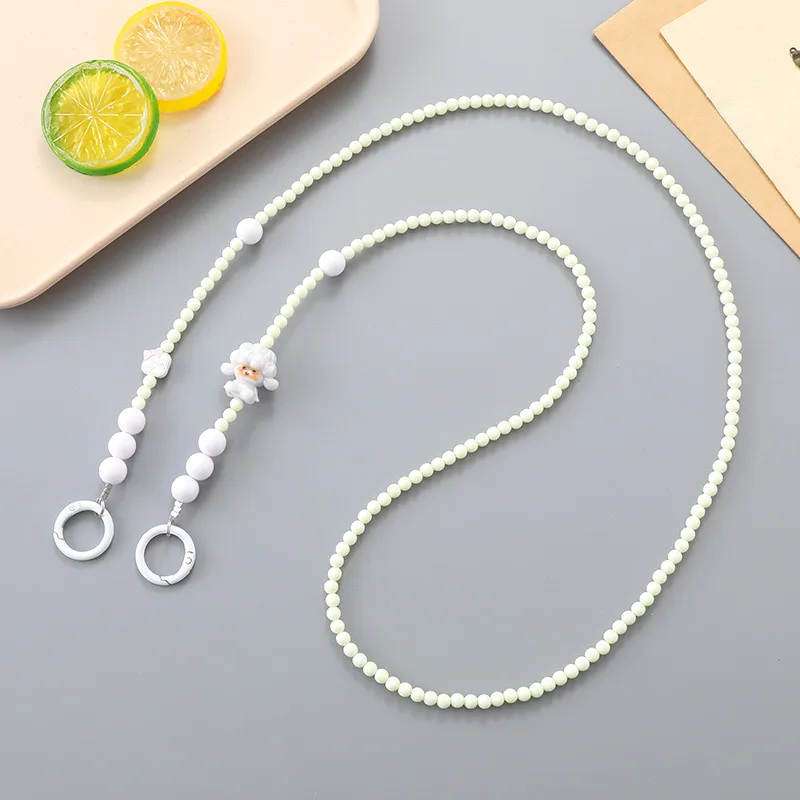 1 Piece Elegant Cute Sheep Acrylic Beaded Bag Pendant Mobile Phone Chain display picture 6