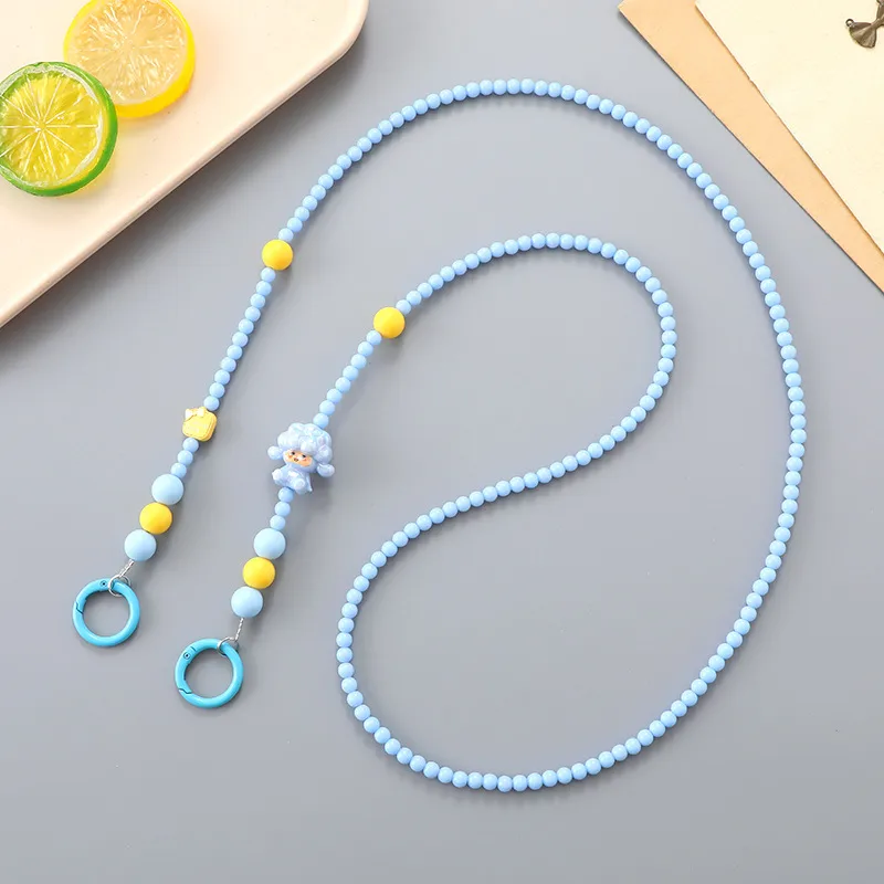 1 Piece Elegant Cute Sheep Acrylic Beaded Bag Pendant Mobile Phone Chain display picture 3
