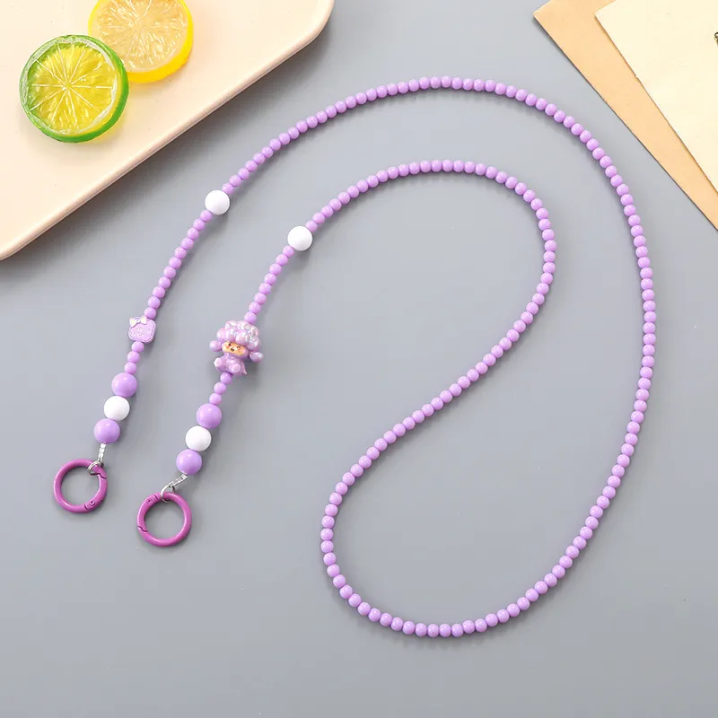 1 Piece Elegant Cute Sheep Acrylic Beaded Bag Pendant Mobile Phone Chain display picture 4