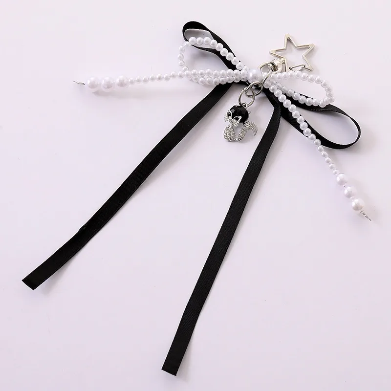 1 Piece Cute Modern Style Classic Style Fox Bow Knot Imitation Pearl Alloy Women's Spring Ring Trigger Clasp Closure Bag Pendant Keychain display picture 8