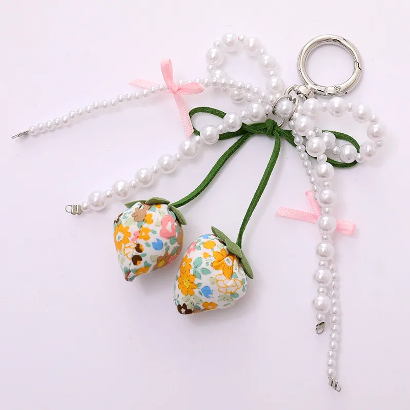 1 Piece Elegant Lady Sweet Strawberry Bow Knot Beaded Beaded Bag Pendant Keychain display picture 7