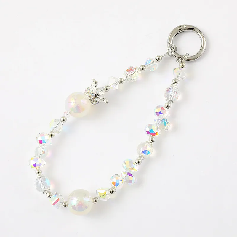1 Piece Cute Sweet Geometric Artificial Crystal Beaded Mobile Phone Lanyard display picture 6