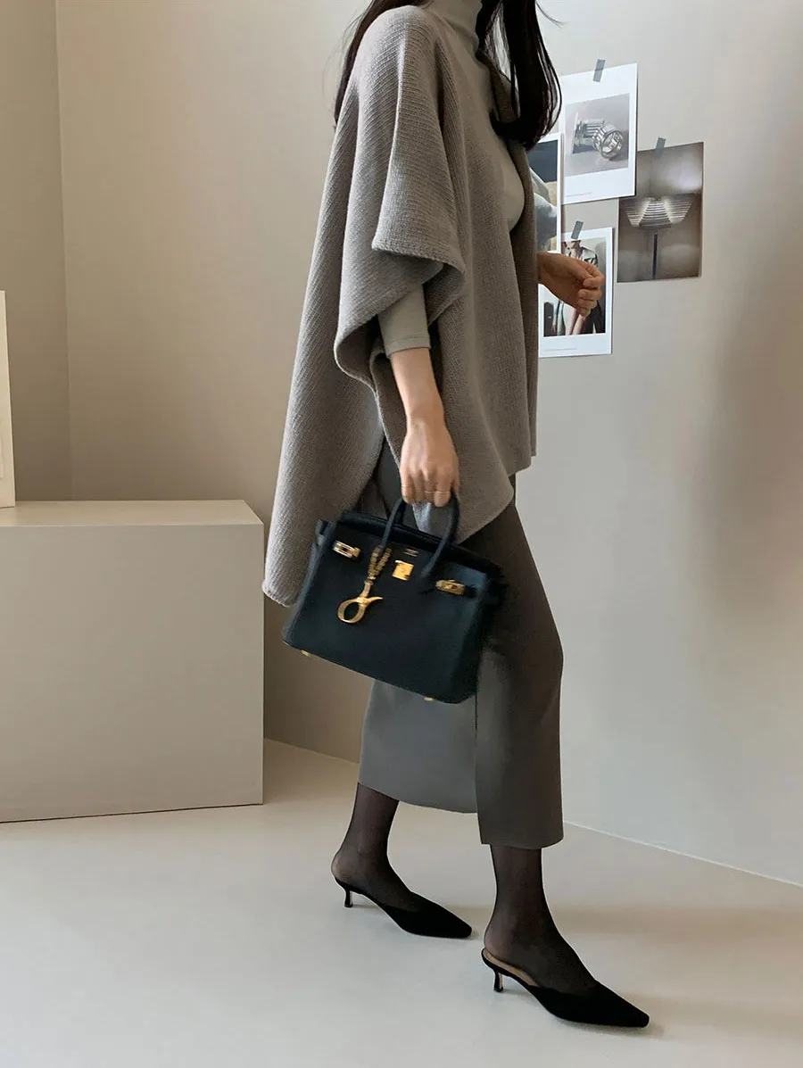 Ladies' Lazy Style Knitted Shawl Coat Casual Soft Personality Fleece Sweater Open Cardigan Cowl Neck Long Sleeve Polyester display picture 5
