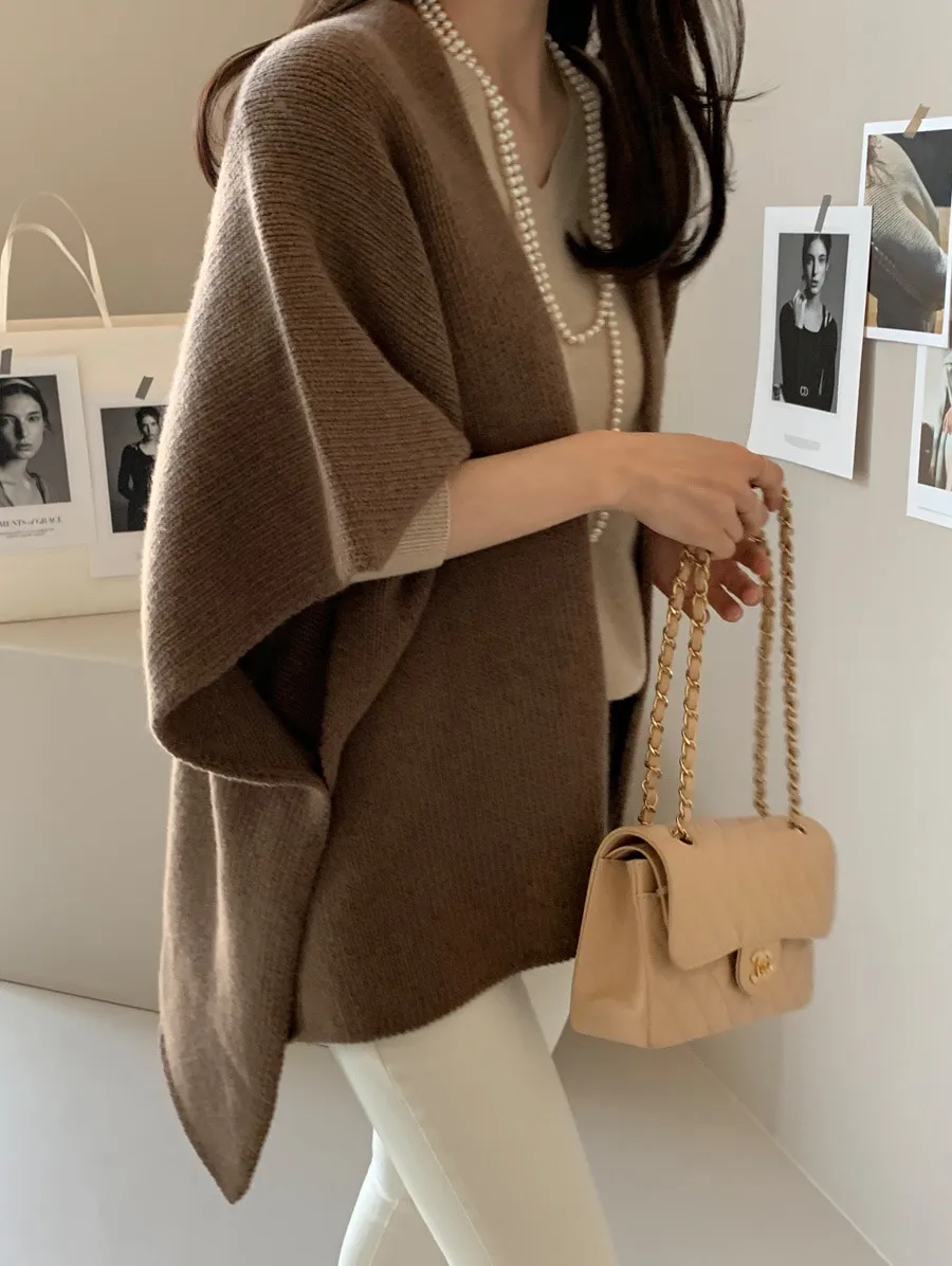Ladies' Lazy Style Knitted Shawl Coat Casual Soft Personality Fleece Sweater Open Cardigan Cowl Neck Long Sleeve Polyester display picture 38