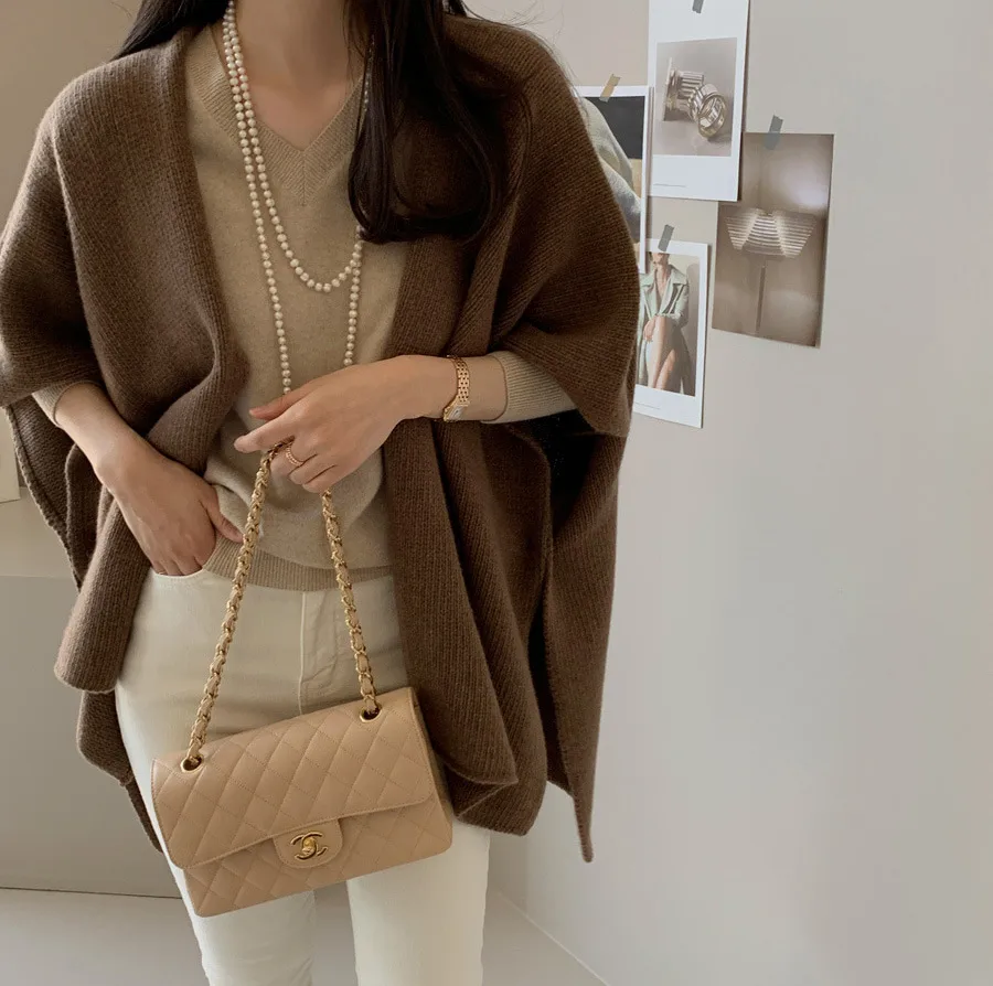 Ladies' Lazy Style Knitted Shawl Coat Casual Soft Personality Fleece Sweater Open Cardigan Cowl Neck Long Sleeve Polyester display picture 42