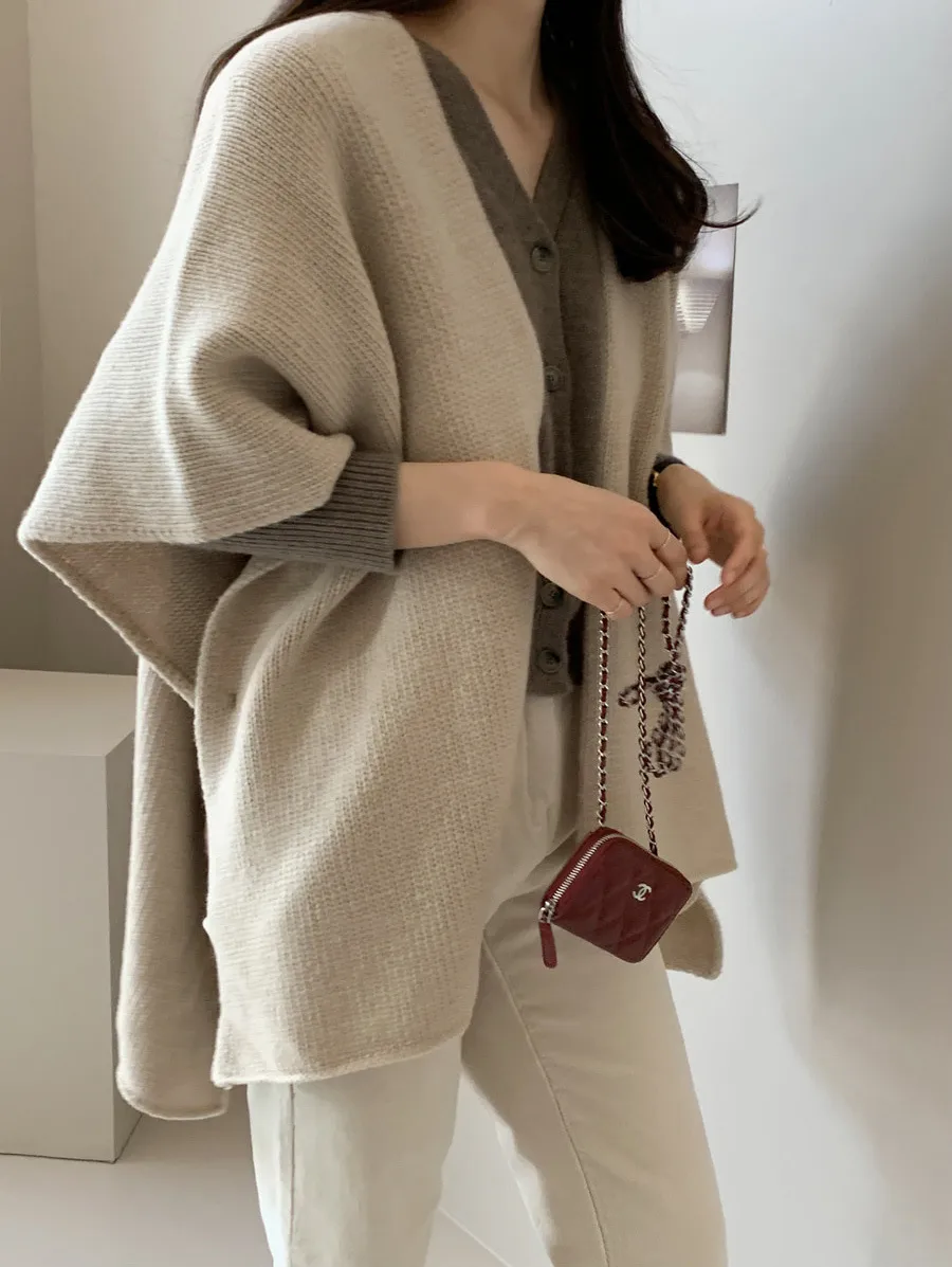 Ladies' Lazy Style Knitted Shawl Coat Casual Soft Personality Fleece Sweater Open Cardigan Cowl Neck Long Sleeve Polyester display picture 46