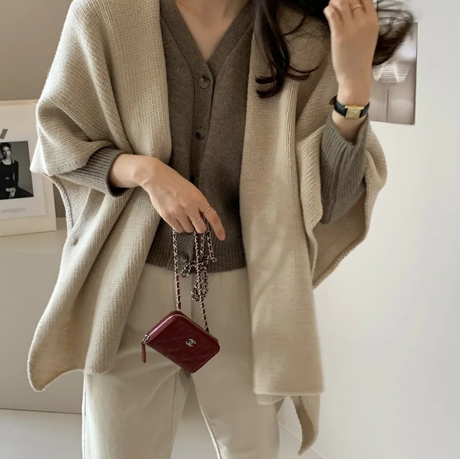 Ladies' Lazy Style Knitted Shawl Coat Casual Soft Personality Fleece Sweater Open Cardigan Cowl Neck Long Sleeve Polyester display picture 51
