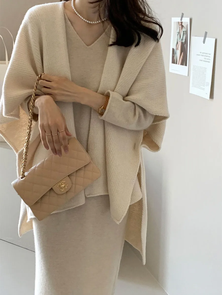 Ladies' Lazy Style Knitted Shawl Coat Casual Soft Personality Fleece Sweater Open Cardigan Cowl Neck Long Sleeve Polyester display picture 59