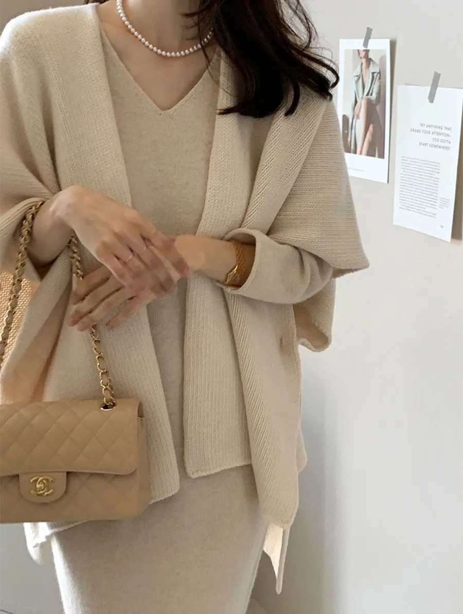Ladies' Lazy Style Knitted Shawl Coat Casual Soft Personality Fleece Sweater Open Cardigan Cowl Neck Long Sleeve Polyester display picture 60