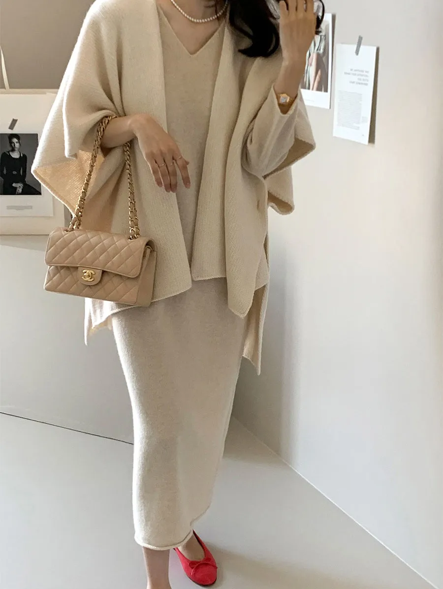 Ladies' Lazy Style Knitted Shawl Coat Casual Soft Personality Fleece Sweater Open Cardigan Cowl Neck Long Sleeve Polyester display picture 69