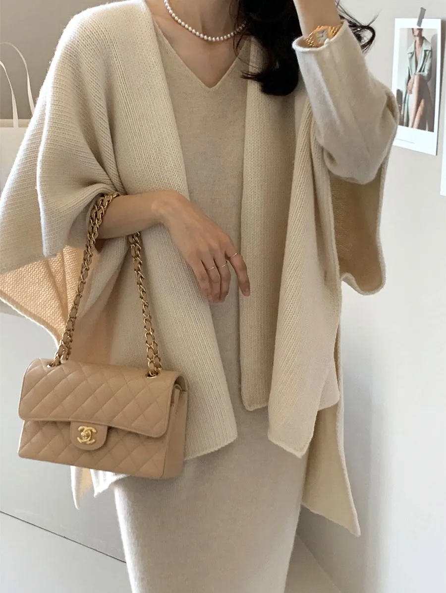 Ladies' Lazy Style Knitted Shawl Coat Casual Soft Personality Fleece Sweater Open Cardigan Cowl Neck Long Sleeve Polyester display picture 71