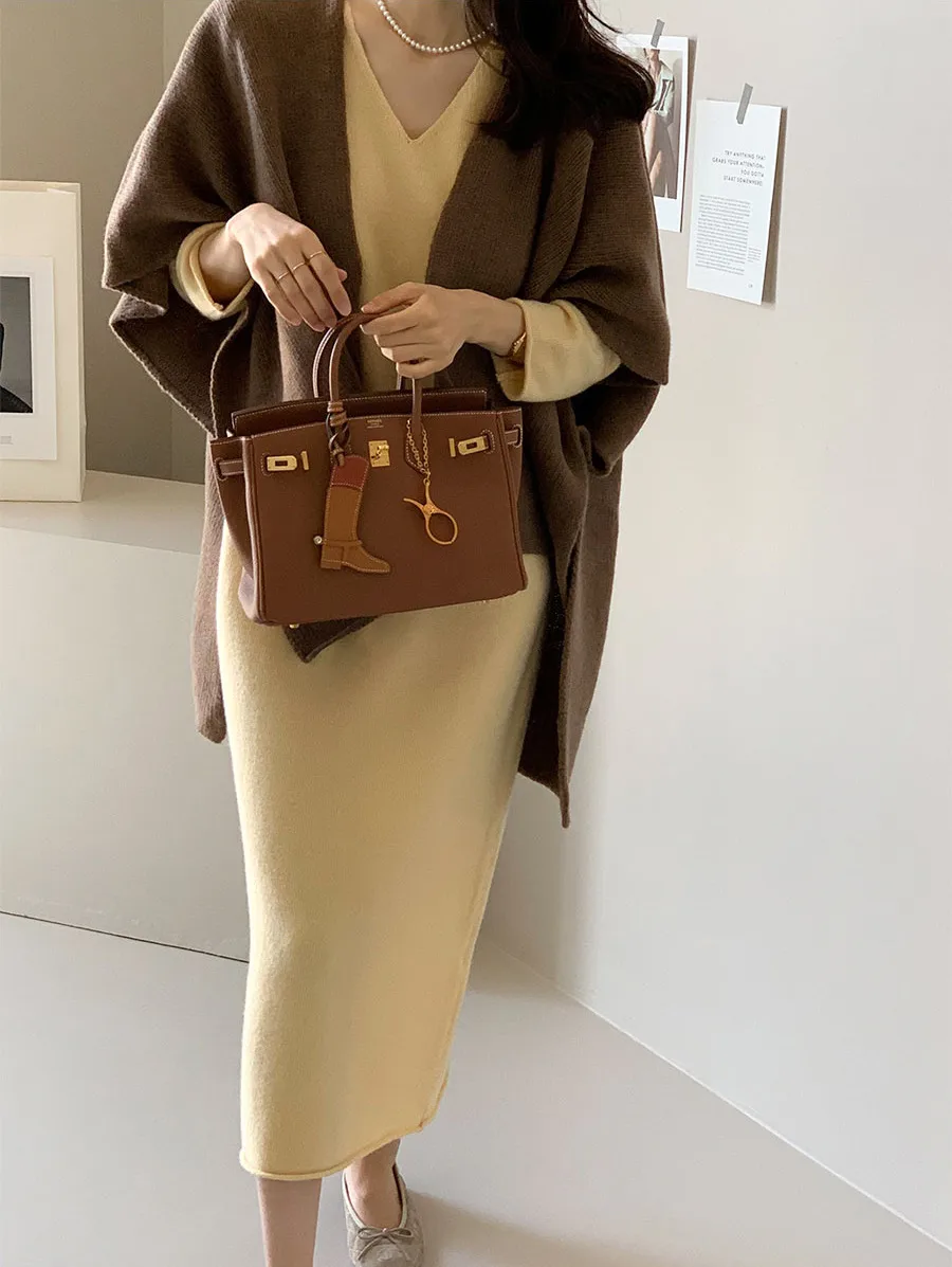 Ladies' Lazy Style Knitted Shawl Coat Casual Soft Personality Fleece Sweater Open Cardigan Cowl Neck Long Sleeve Polyester display picture 74