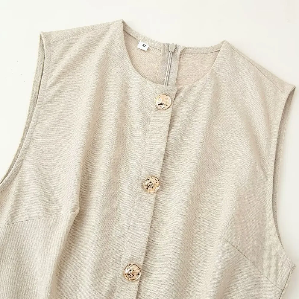 Elegant Midi Dress Fashionable Knotted Mixed Fabric Women's Summer New Arrival Dress Stylish High Waist A-Line Gown display picture 3
