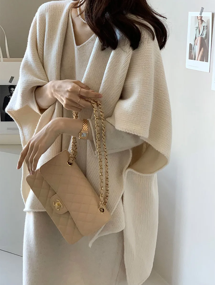Ladies' Lazy Style Knitted Shawl Coat Casual Soft Personality Fleece Sweater Open Cardigan Cowl Neck Long Sleeve Polyester display picture 65