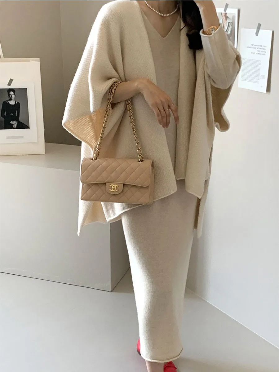 Ladies' Lazy Style Knitted Shawl Coat Casual Soft Personality Fleece Sweater Open Cardigan Cowl Neck Long Sleeve Polyester display picture 68