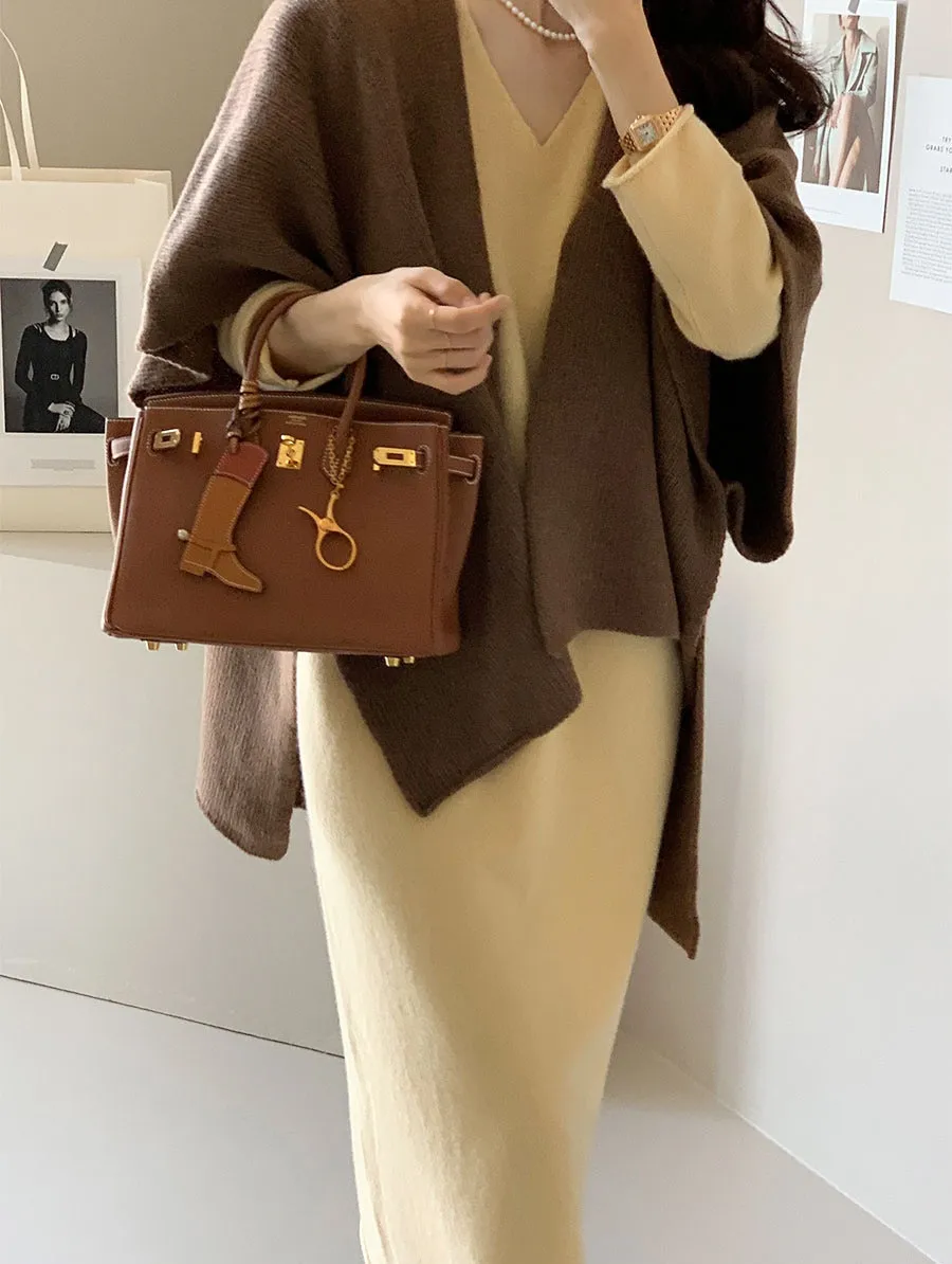 Ladies' Lazy Style Knitted Shawl Coat Casual Soft Personality Fleece Sweater Open Cardigan Cowl Neck Long Sleeve Polyester display picture 77