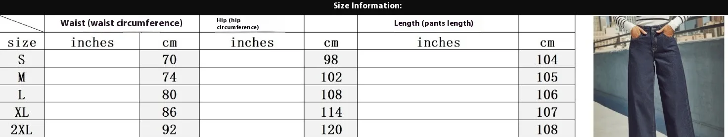 High Waist Wide Leg Denim Jeans Women's Long Cotton Polyester Washed Style Casual Commute Fashionable High Waist Long Pants display picture 1
