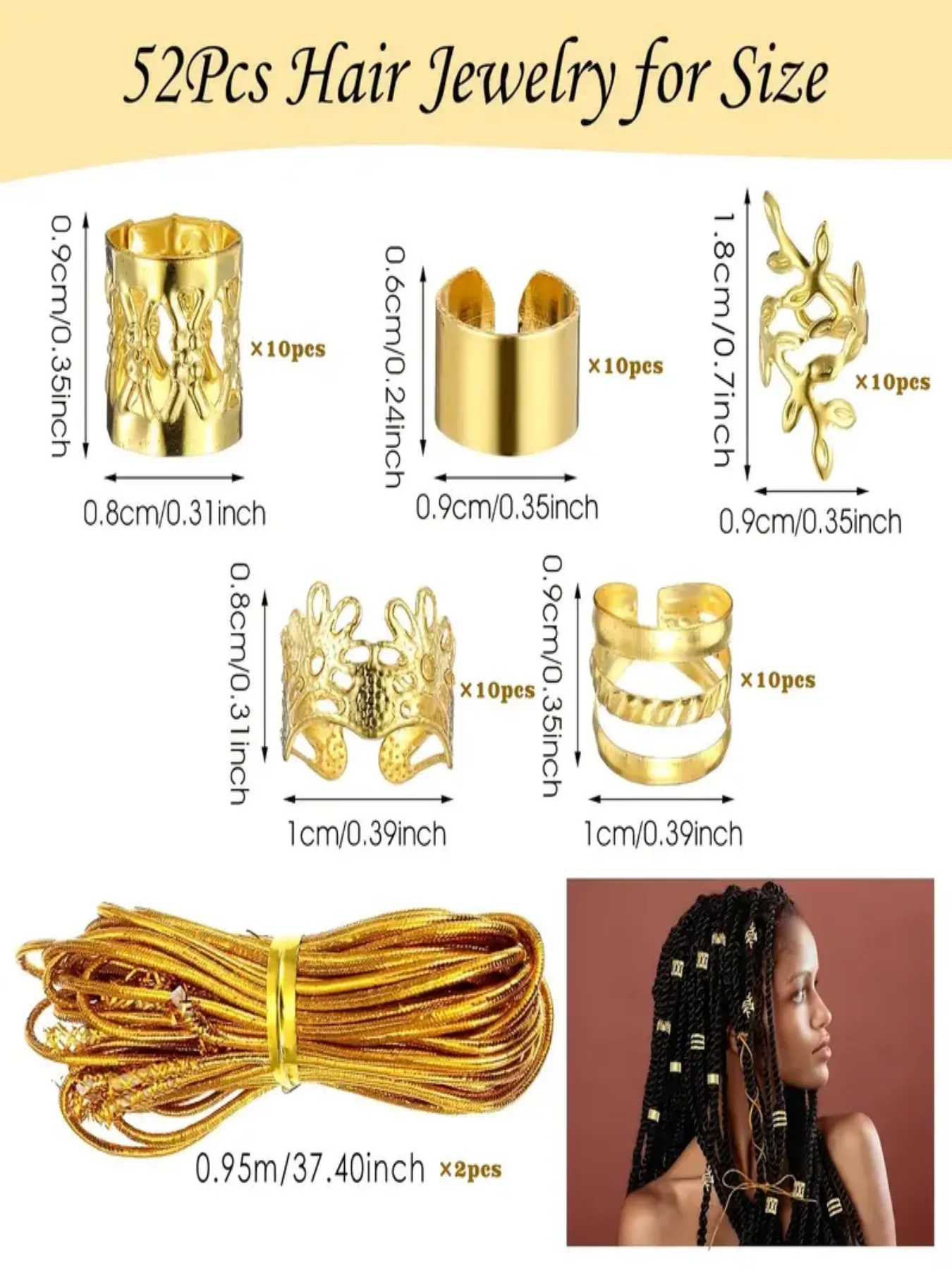 Women's Cute Casual Holiday Wedding Curls Straight Hair Dreadlocks Hair Rings display picture 2