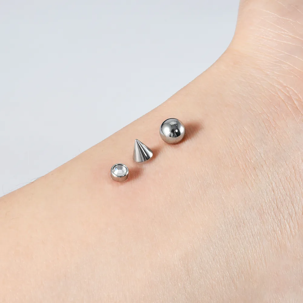 Hawaiian Sexy Rock Ball Sharp Cone 304 Stainless Steel Tattoos & Body Art 1 Set display picture 1