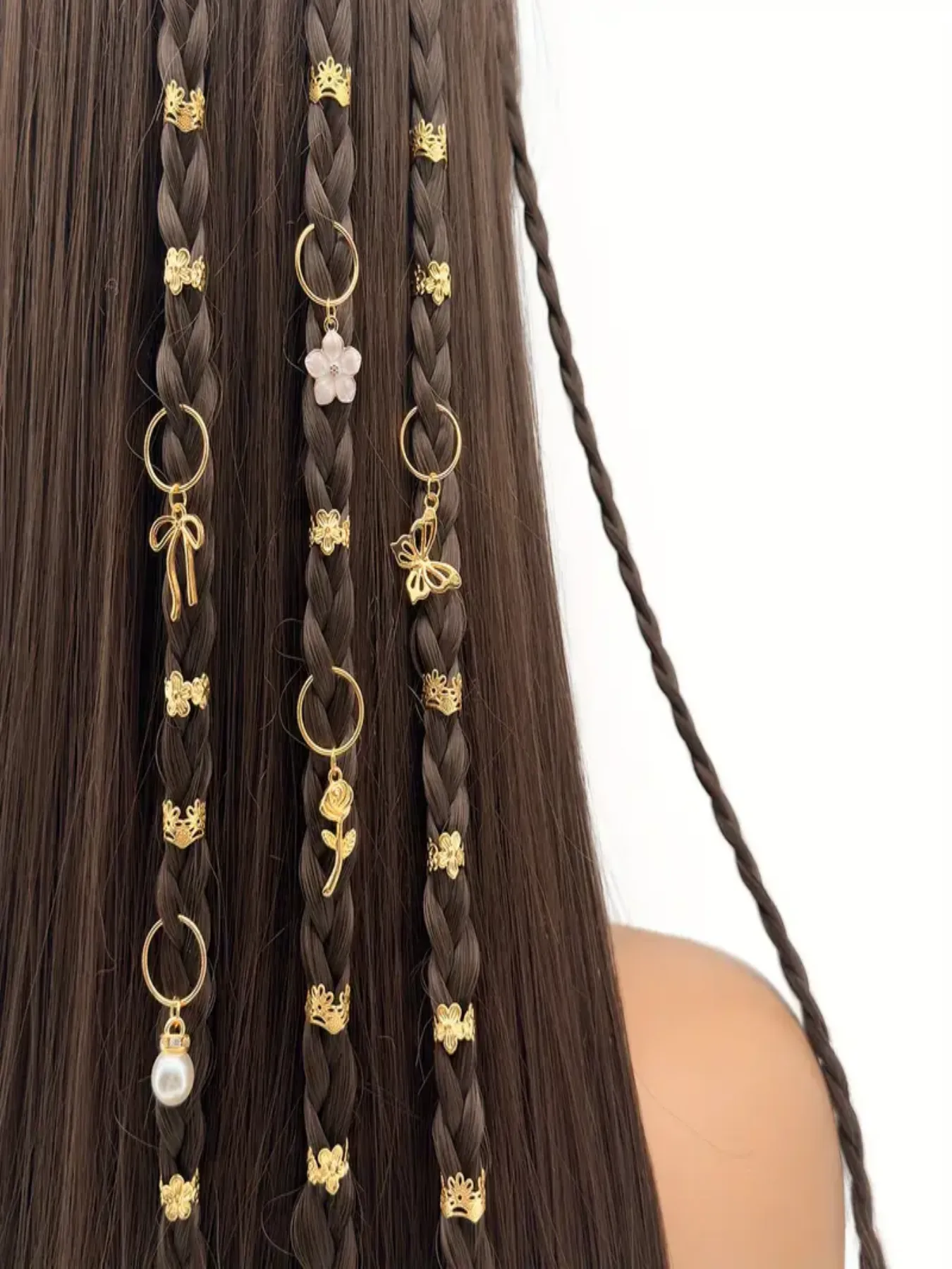 25pcs Ancient Style Reggae Combination Dirty Dreads Hair Rings Alloy Geometric Pattern Hair Accessories For Women Elegant Cute display picture 1