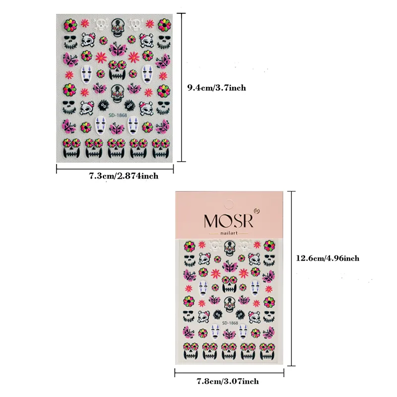 Gothic Vintage Tropical British Style Nail Art Decorations Cat Lizard Flower Elements Suitable For Personal DIY And Salon Use display picture 9
