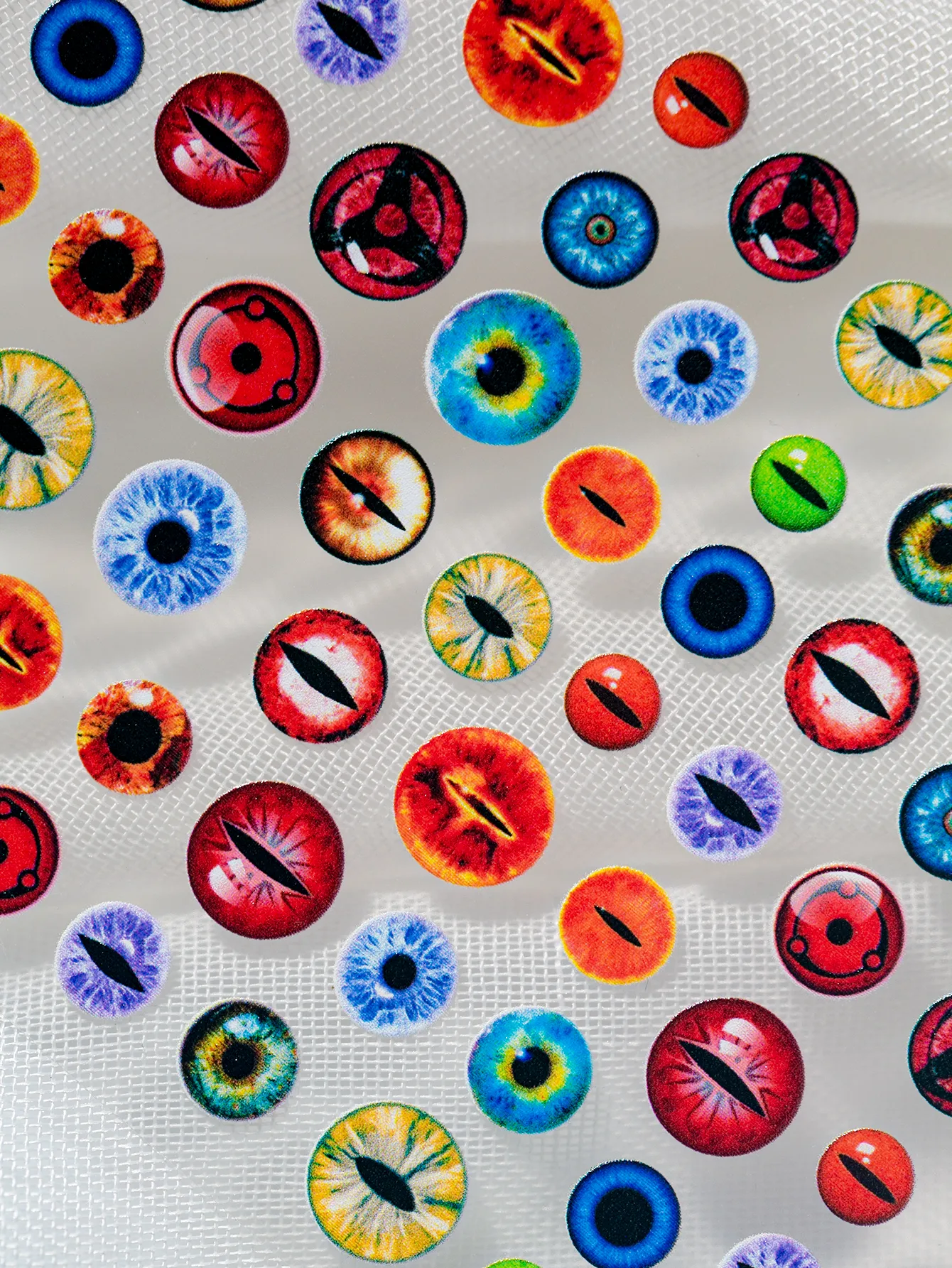 Cool Unique Circular Nail Art Stickers Eye Elements Multicolor Pattern Dark Anime Style Suitable For Special Occasions And Parties display picture 8