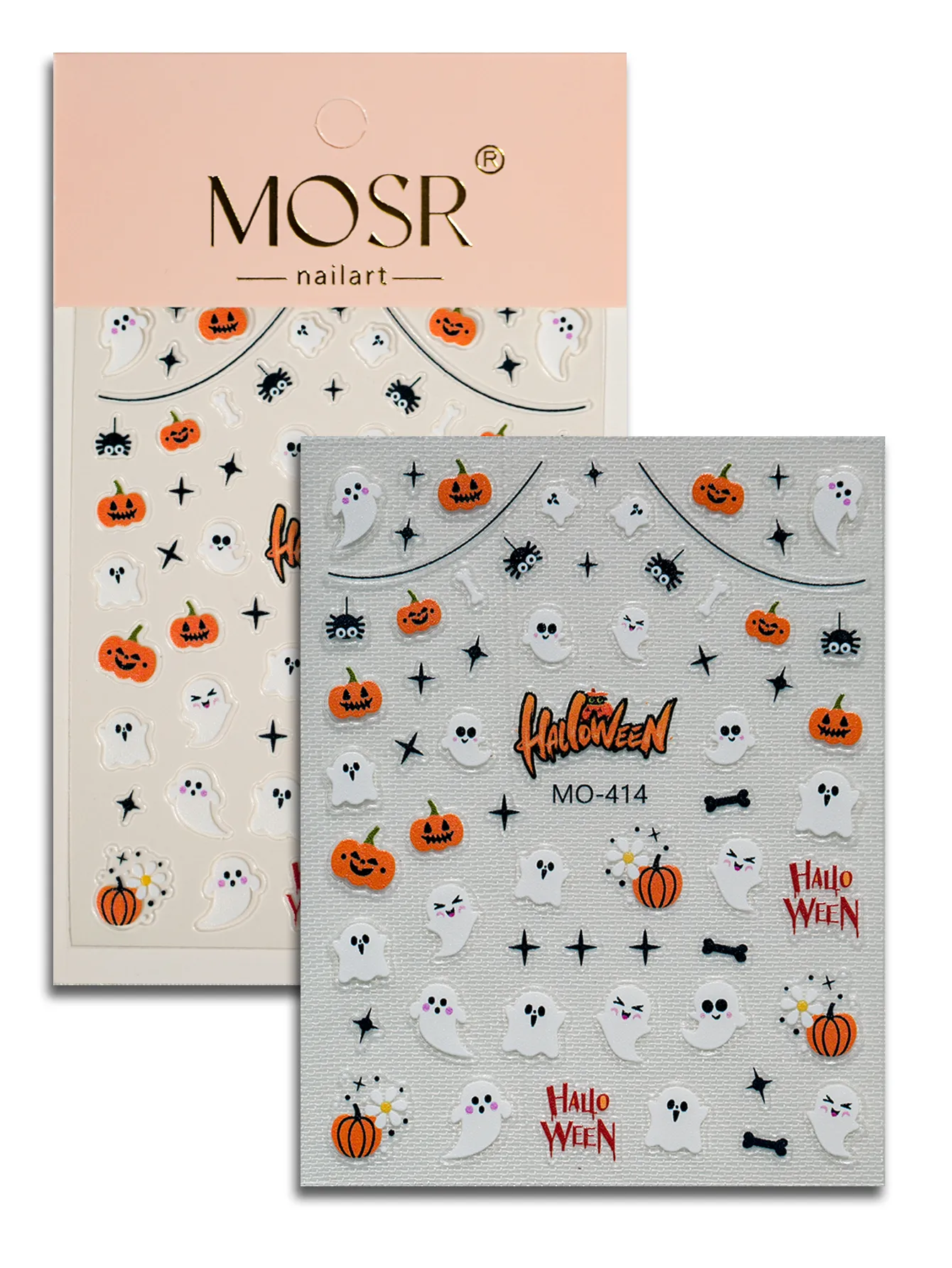 Halloween Nail Art Stickers Cat Claw Elements Black Cat Ghost Pumpkin Suitable For Personal DIY And Salon Use Spider Web Bat display picture 12