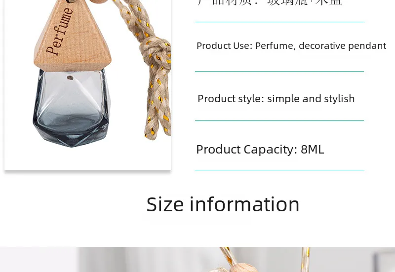 Triangle Cover Diamond Color Fire Extinguisher Bottles Car Aromatherapy Bottles Automobile Hanging Ornament Rearview Mirror Pendant Car Decoration Pendant display picture 12
