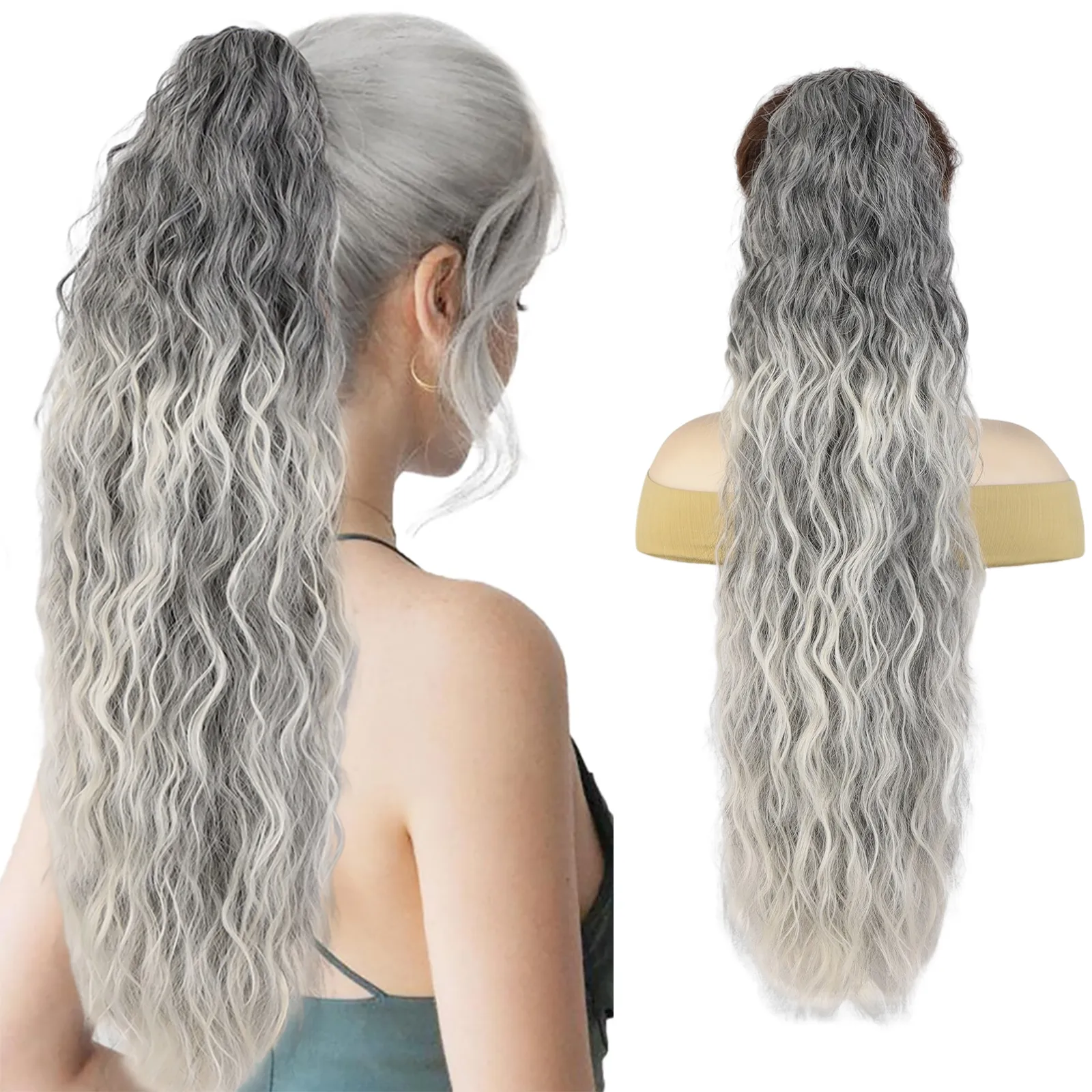 Women's Long Curls Wig Tail Hair Accessories Cornrows Hair Extensions Clip Elegant Casual Party Home Use Heat Silk display picture 9