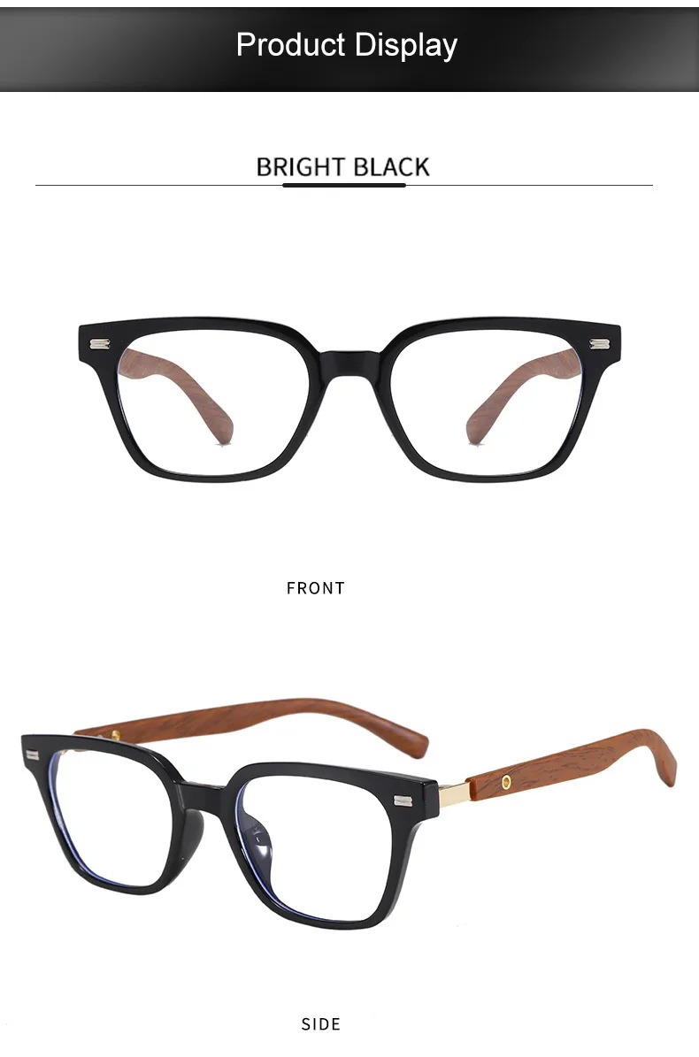 Unisex Retro College Style Full Frame Square Reading Glasses Anti Blue Light Flat Top Spectacles For Men And Women display picture 10