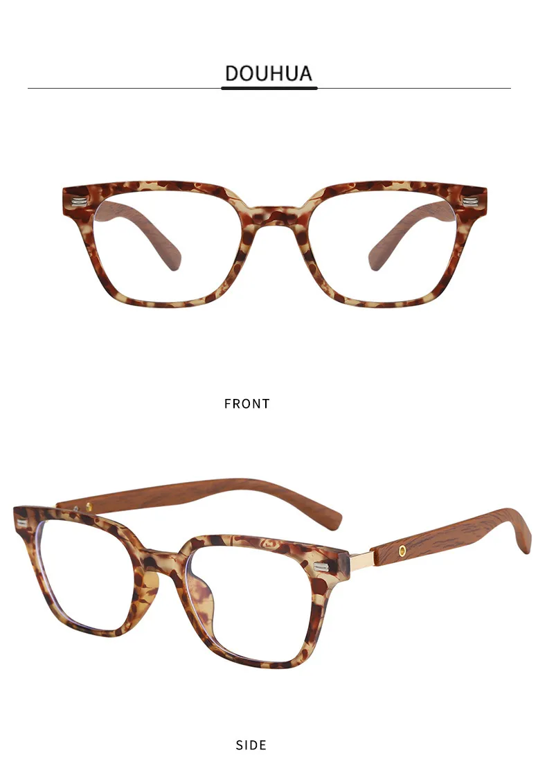Unisex Retro College Style Full Frame Square Reading Glasses Anti Blue Light Flat Top Spectacles For Men And Women display picture 14