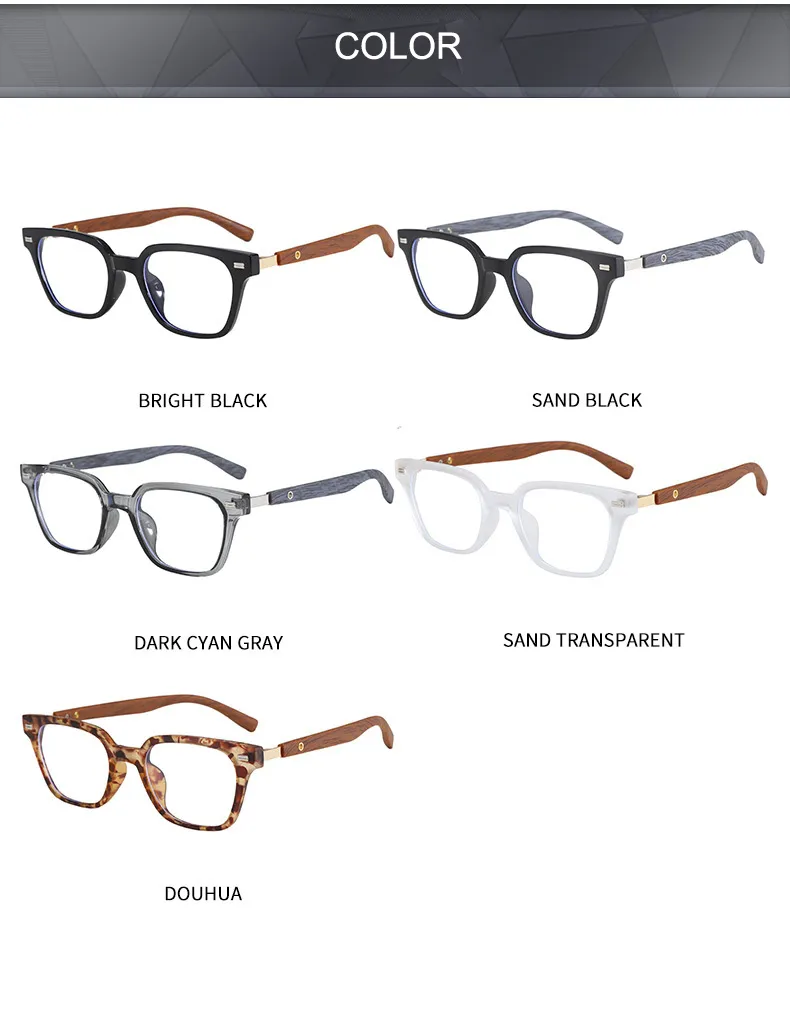 Unisex Retro College Style Full Frame Square Reading Glasses Anti Blue Light Flat Top Spectacles For Men And Women display picture 9