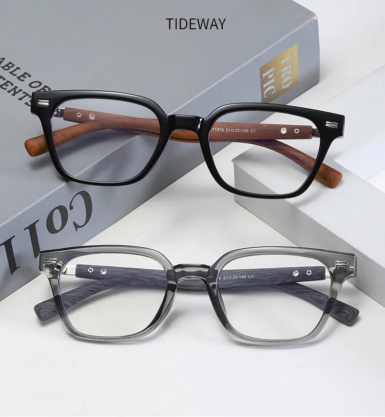 Unisex Retro College Style Full Frame Square Reading Glasses Anti Blue Light Flat Top Spectacles For Men And Women display picture 3