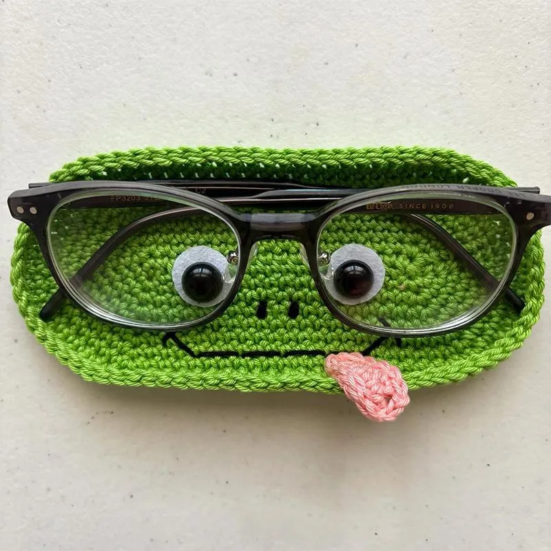 Wool Crochet Cute Bear Eye Mop Hand-Woven DIY Material Package Homemade Eyeglass Frame Gift For Bestie display picture 6