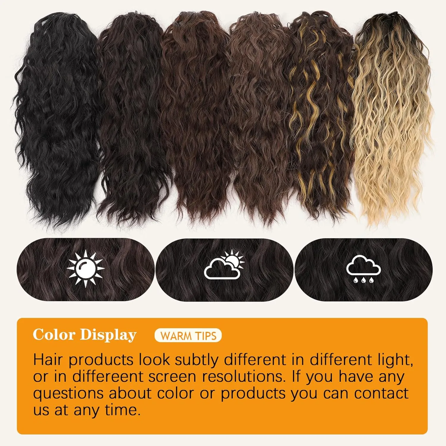 Long Curling Hair Extensions For Women Cornrows Water Wave Texture Ponytail Hairpiece Accessory Casual Weekend Home Party Streetwear display picture 11