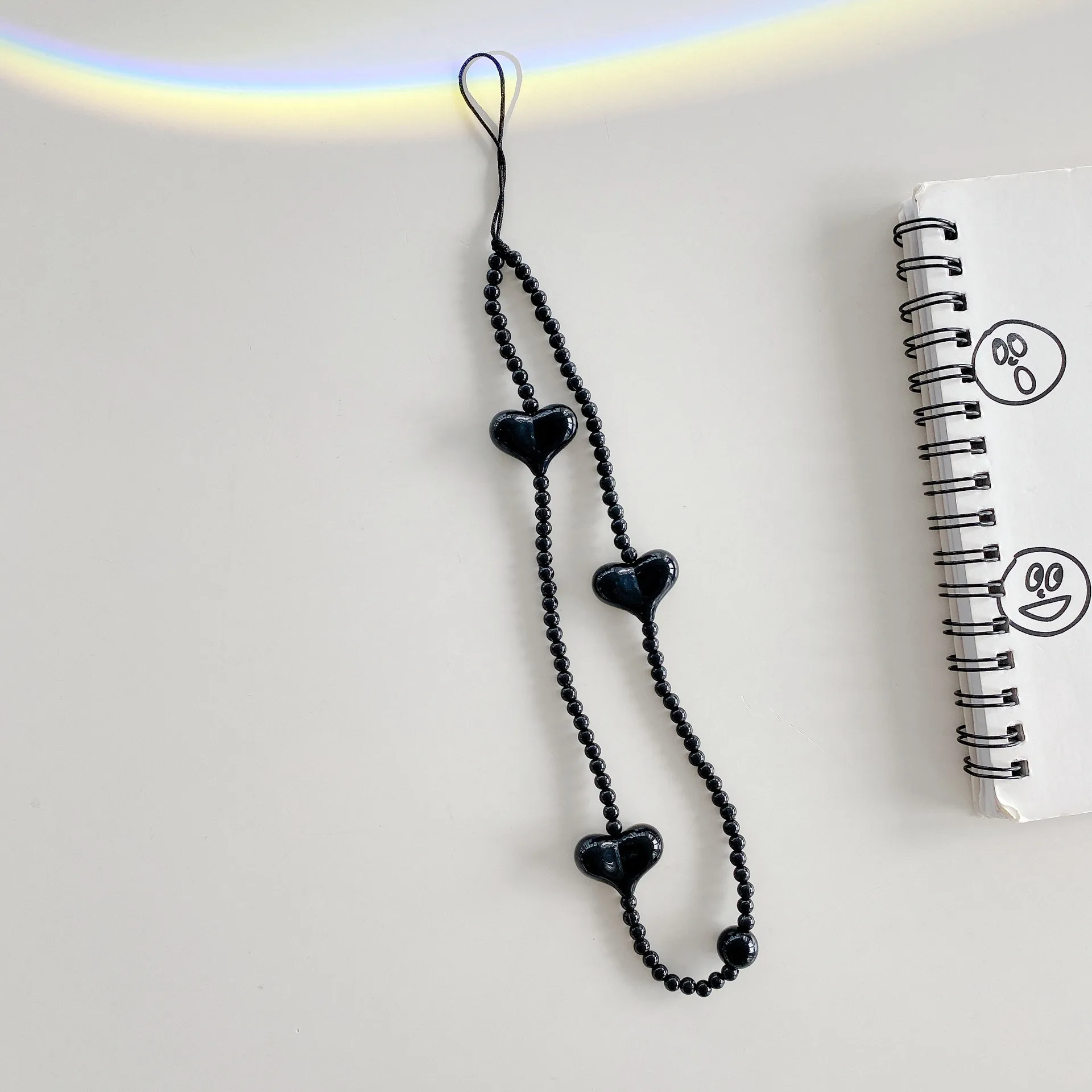 New Blue Flower Mobile Phone Charm Short Pendant Ins Lanyard Female Smiling Face Bracelet Love PVC Plastic Buckle display picture 4