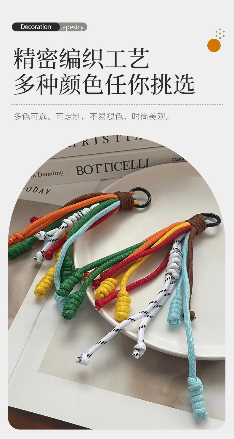 Handmade Rainbow Color Keychain Bag Charm Creative Colorful Design Nylon Zinc Alloy Metal Buckle Mobile Phone Lanyard Fitting display picture 4