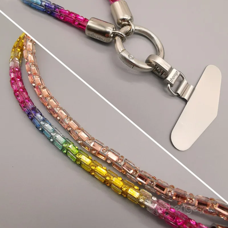 Fashion Shining Diamond Sequin Bracelet Mobile Phone Lanyard Ins Style Metal Round Buckle Clip Strong Durable Wrist Women's Short display picture 4