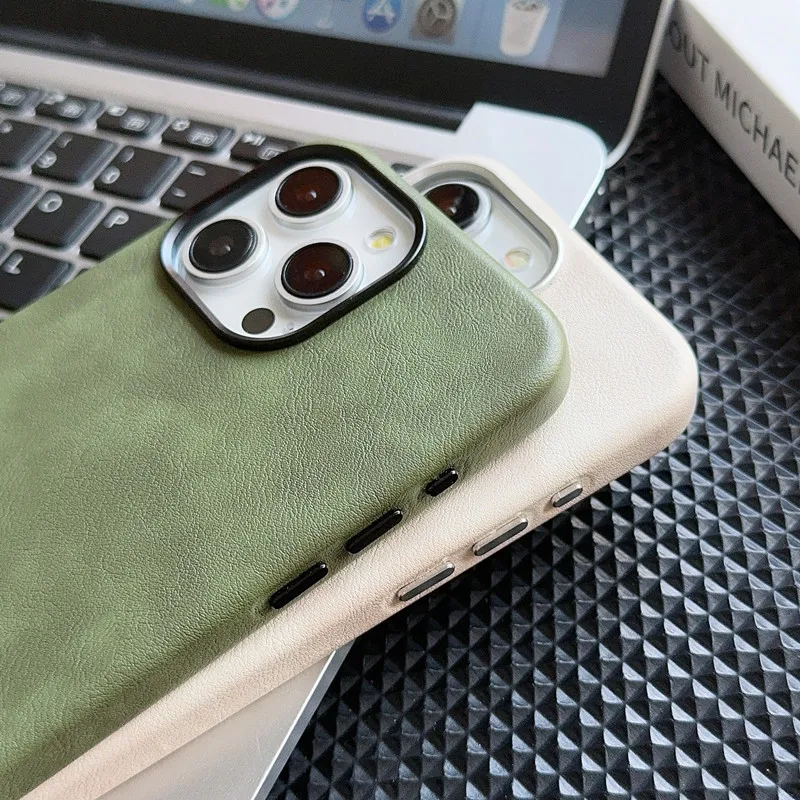 Magnetic Crazy Horse Leather Iphone16promax Phone Case All-Inclusive Protection Apple 15 Leather Texture Drop-Resistant Compatible With IPhone 14 display picture 4