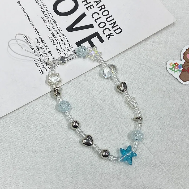 Handmade Shell Starfish Short String Beads Chain Mobile Phone Lanyard New Alloy Nylon Metal Buckle Cell Phone Shell Accessories display picture 10