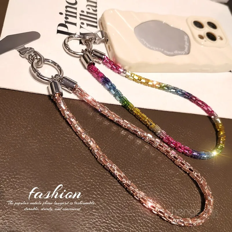 Fashion Shining Diamond Sequin Bracelet Mobile Phone Lanyard Ins Style Metal Round Buckle Clip Strong Durable Wrist Women's Short display picture 14