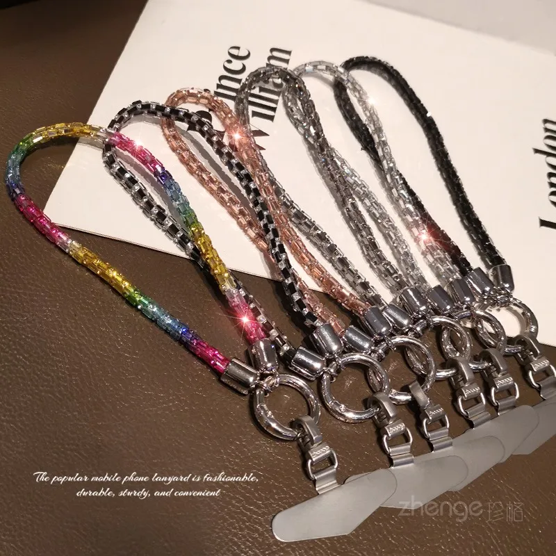 Fashion Shining Diamond Sequin Bracelet Mobile Phone Lanyard Ins Style Metal Round Buckle Clip Strong Durable Wrist Women's Short display picture 21