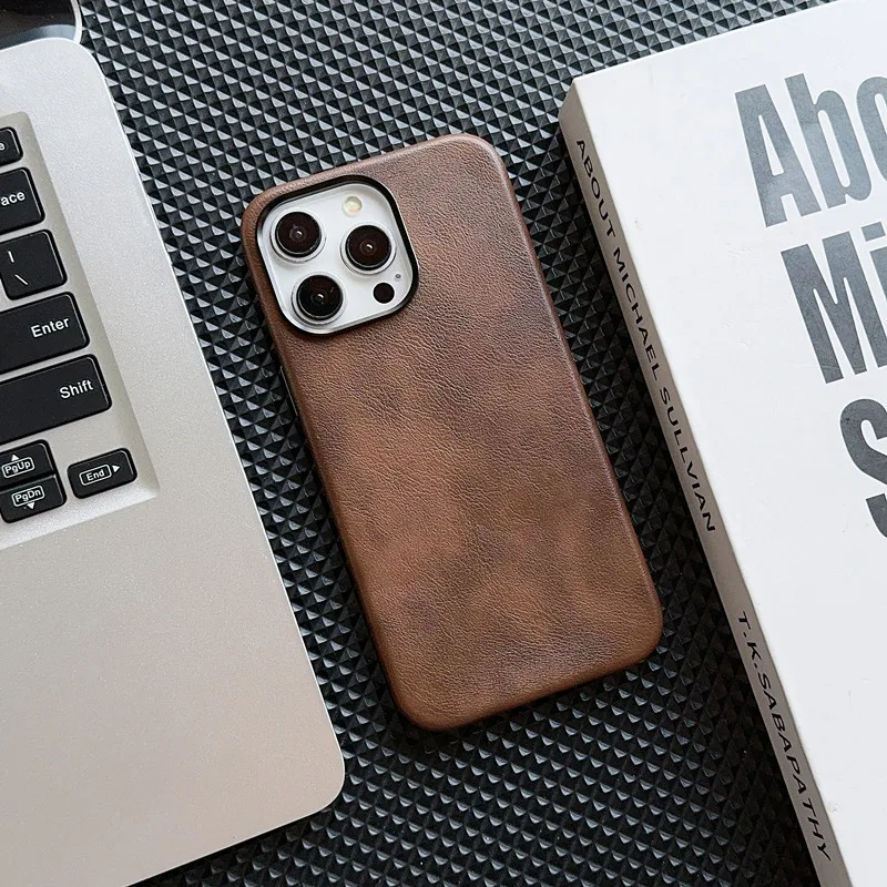 Magnetic Crazy Horse Leather Iphone16promax Phone Case All-Inclusive Protection Apple 15 Leather Texture Drop-Resistant Compatible With IPhone 14 display picture 10