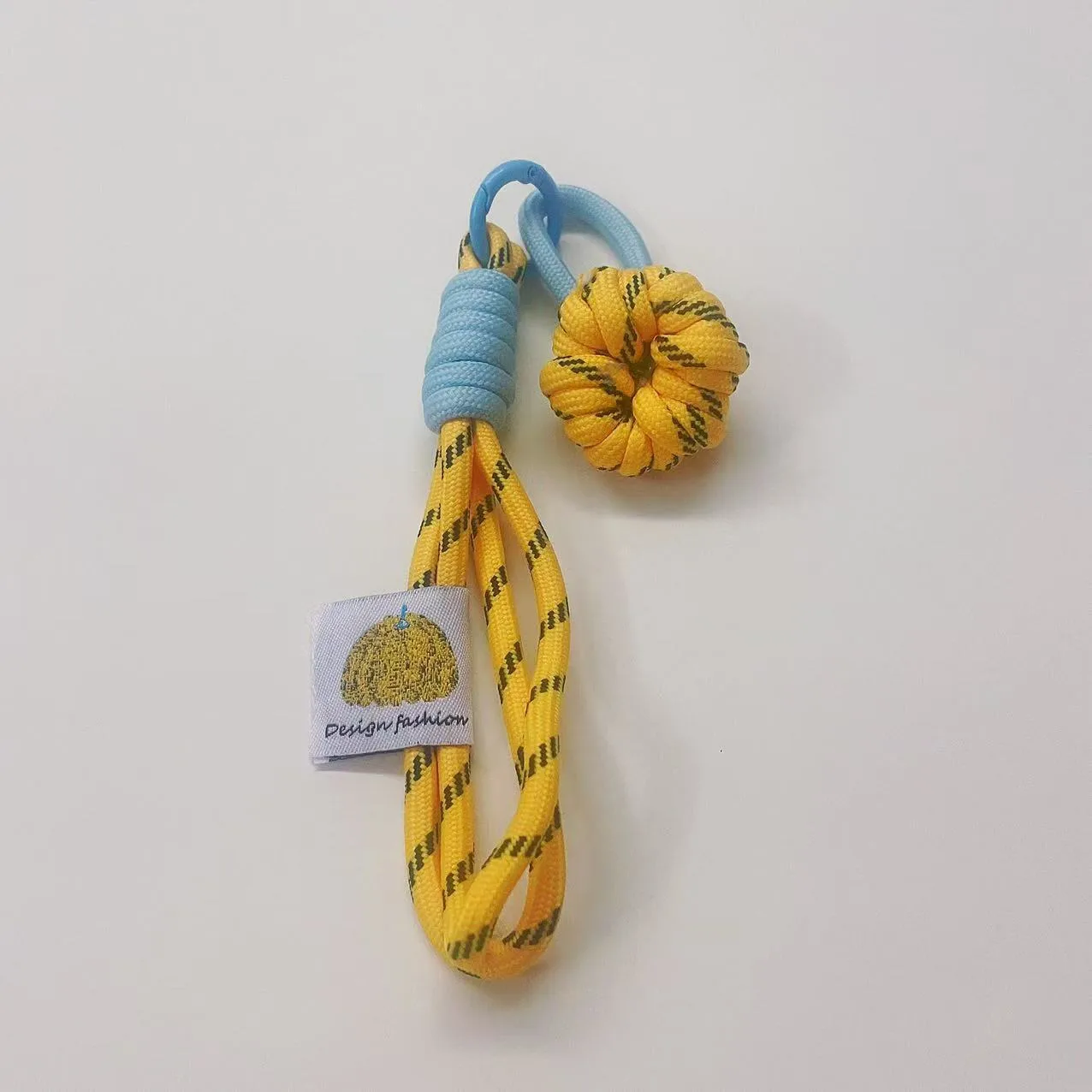 New Colorful Flower Mobile Phone Belt Plush Key Chain Nylon Woven Furry Doll Lanyard Blind Box Accessories Metal Buckle Ornament display picture 3