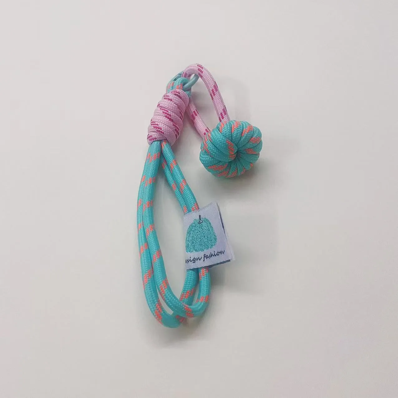New Colorful Flower Mobile Phone Belt Plush Key Chain Nylon Woven Furry Doll Lanyard Blind Box Accessories Metal Buckle Ornament display picture 4