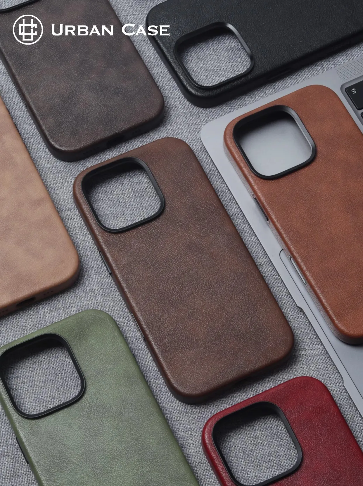 Retro Leather Magnetic Adsorption MagSafe IPhone 16 Pro Case Shockproof Durable Nordic Style Phone Cover display picture 1