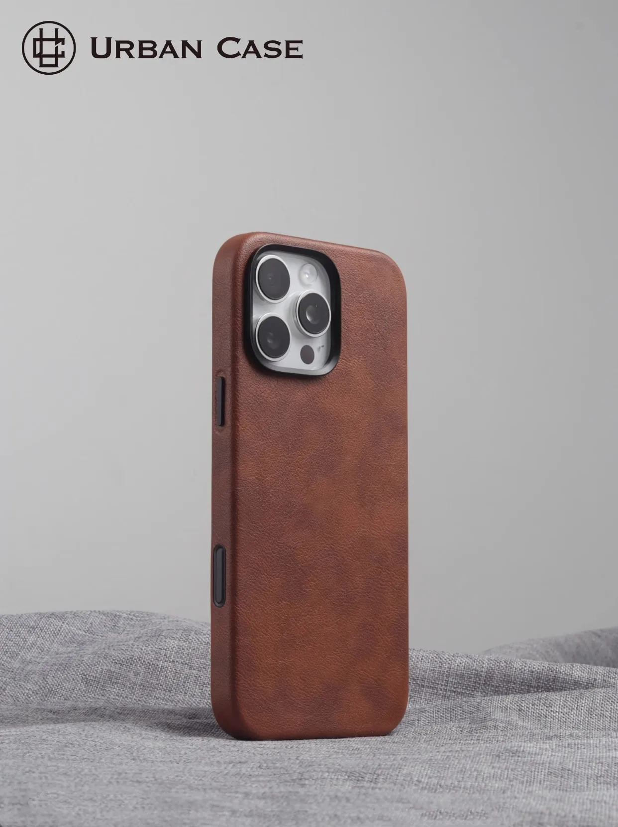 Retro Leather Magnetic Adsorption MagSafe IPhone 16 Pro Case Shockproof Durable Nordic Style Phone Cover display picture 4